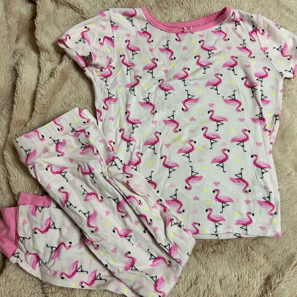 Kids Headquarters Pink Pajama Set with Flamingo Print